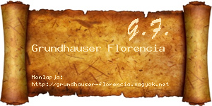 Grundhauser Florencia névjegykártya